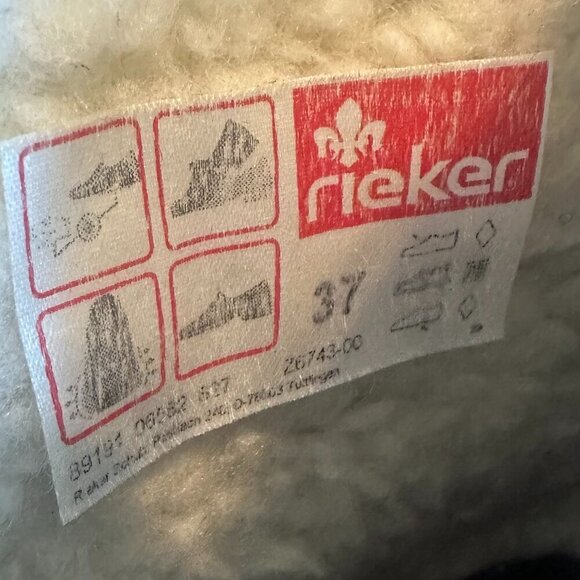 Rieker Felicitas Black Leather Lace-Up Boots Colorful Trim Booties Size 37 6 6.5 - Picture 12 of 12